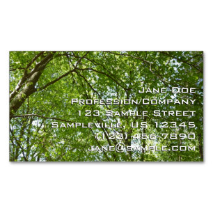 Canopy of Spring Leaves Green Nature Scene Magnetic Business Card