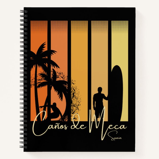 Canos de Meca Spain Surfing Beach Notebook (Front)