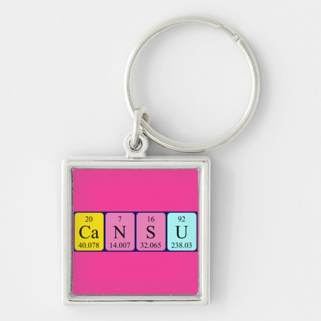 Cansu periodic table name keyring (Front)