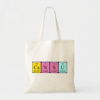 Cansu periodic table name tote bag