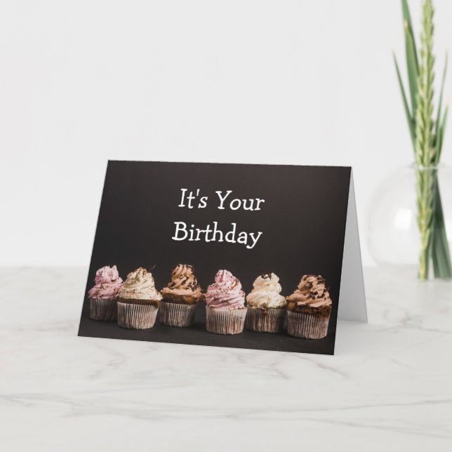 Can't be Sad Cupcake Birthday Age Humour Card (Front)