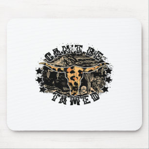 Can't Be Tamed, Cow Skull, Western Scenery Costume Mouse Mat