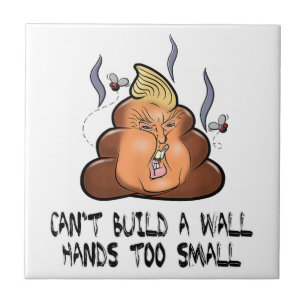 Can't Build A Wall Hands Too Small Funny Anti Trum Tile
