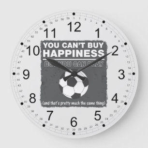 Can't Buy Happiness Soccer Large Clock