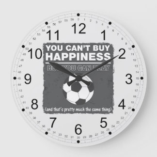 Can't Buy Happiness Soccer Large Clock