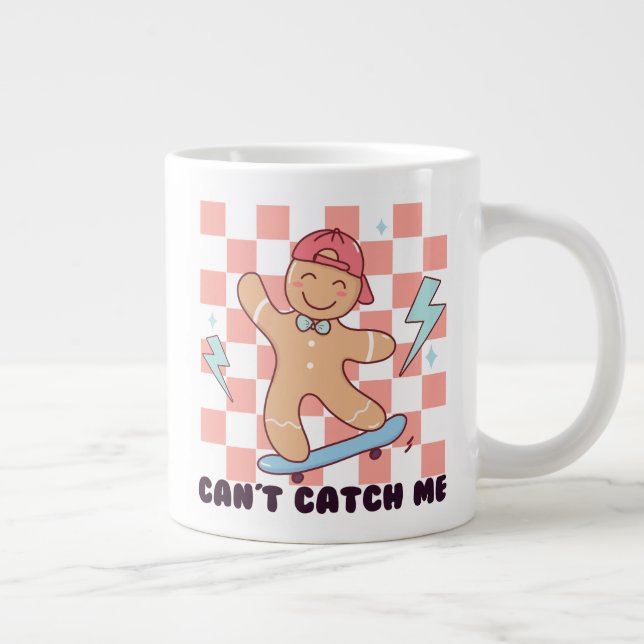 Can't Catch Me Christmas Sublimation Large Coffee Mug (Right)