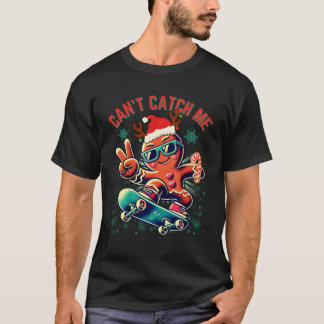 Can't Catch Me Gingerbread Man Boys Kids XmT-Shirt T-Shirt