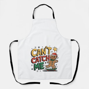 Can't Catch Me Gingerbread Skating Christmas   Apron