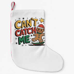 Can't Catch Me Gingerbread Skating Christmas   Small Christmas Stocking