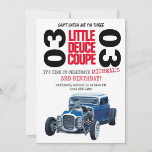 Can't Catch Me I'm Three Race Car Bday Invitation