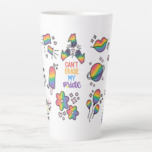 Can't Erase My Pride LGBTQ Latte Mug
