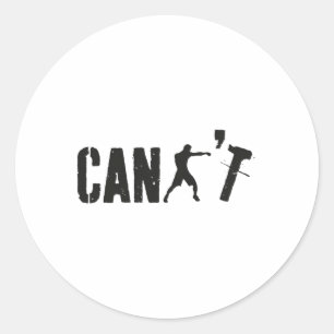 Can't Funny Boxing Coach Boxing Trainer Boxer Play Classic Round Sticker