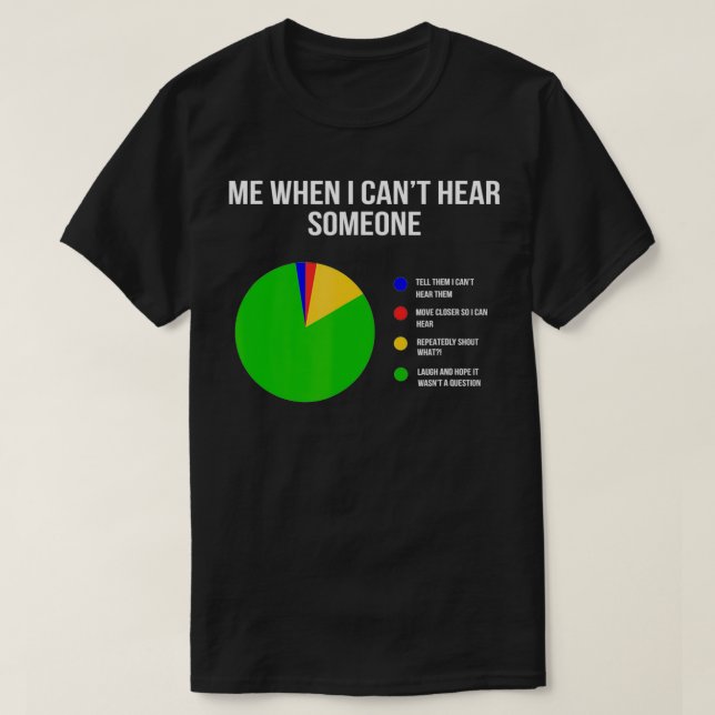 Can't Hear Deaf and Funny Person  T-Shirt (Design Front)