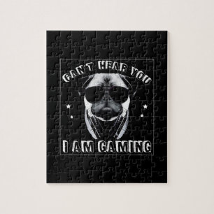 Can't Hear You I'm Gaming Funny Pug Lover Jigsaw Puzzle