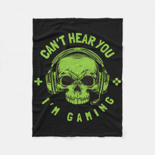 Can't Hear You I'm Gaming - Gamer Skull Headset Vi Fleece Blanket