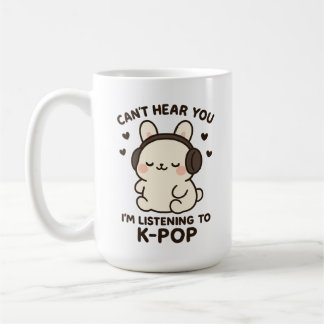 Can't Hear You I'm Listening to K-Pop Music,Kawaii Coffee Mug