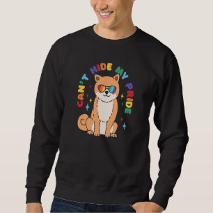 Cant Hide My Pride Dog LGBTQ Colourful Design Sweatshirt