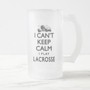 Can't Keep Calm Lacrosse Frosted Glass Beer Mug