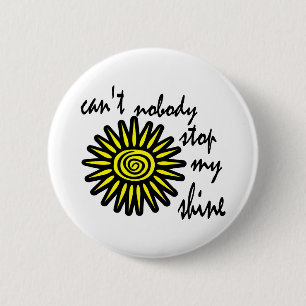 Can't Nobody Stop My Shine With Big Sun, Swirl 6 Cm Round Badge