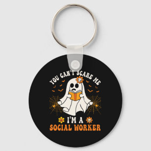 Can't Scare Me Im A School Social Worker Halloween Key Ring