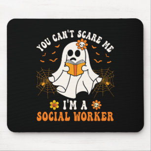 Can't Scare Me Im A School Social Worker Halloween Mouse Mat