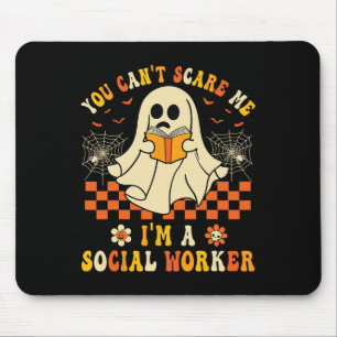 Can't Scare Me Im A School Social Worker Halloween Mouse Mat