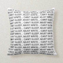 Can't Sleep, Must Write Pillow