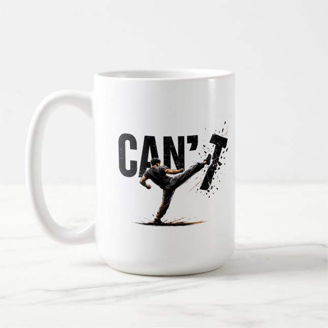 Can't Stop Fighting Martial Arts Kickboxing Coffee Mug (Left)