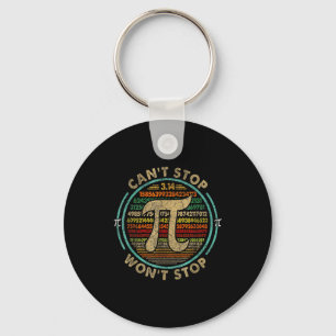 Cant Stop Pi Wont Stop Math Pi Day Funny Maths Clu Key Ring