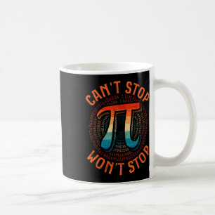 Can't Stop Pi Wont Stop Pi Day Vintage Retro Math Coffee Mug