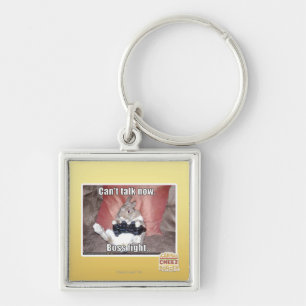 Can't talk now, boss fight. key ring