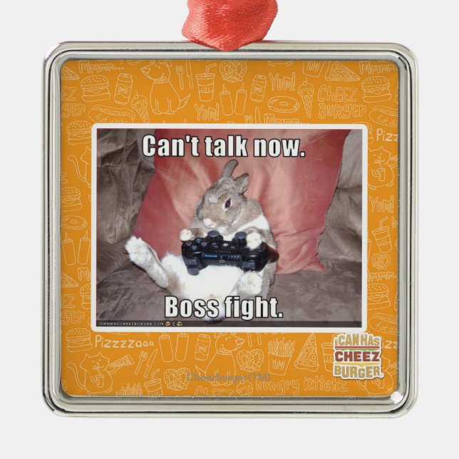 Can't talk now, boss fight. metal tree decoration (Front)