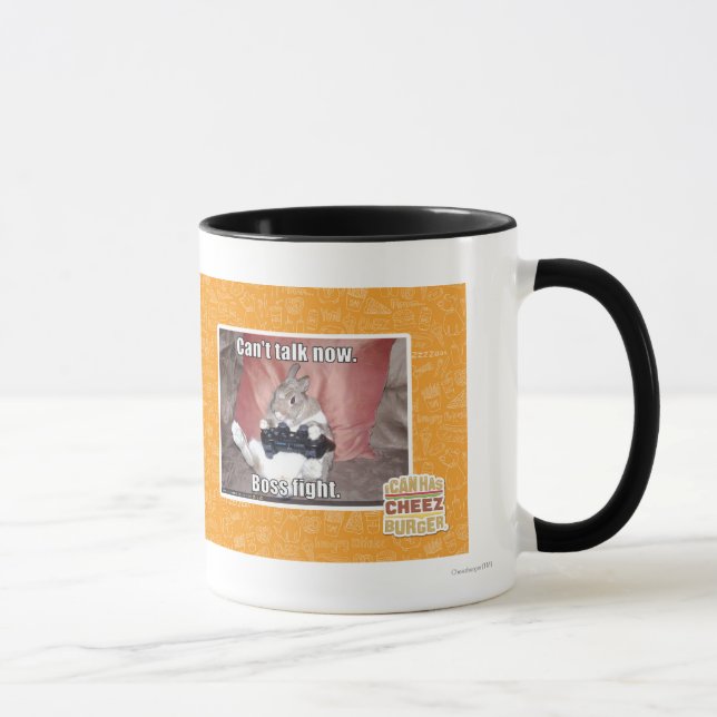 Can't talk now, boss fight. mug (Right)