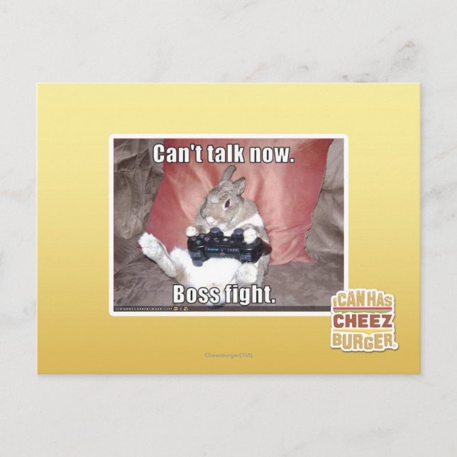 Can't talk now, boss fight. postcard (Front)