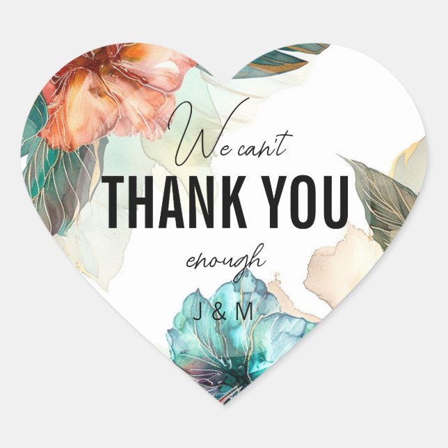 Can't thank you enough Hibiscus Serenade Paradise Heart Sticker (Front)