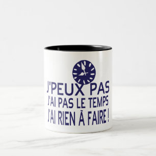 can't time do nothing citation clock Two-Tone coffee mug