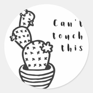 Cant Touch Cactus Classic Round Sticker