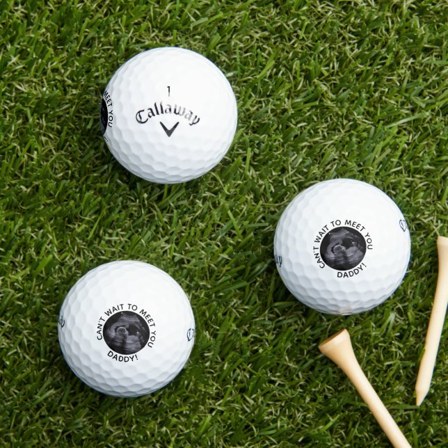 Can't Wait to Meet Daddy Pregnancy Reveal Sonogram Golf Balls (Insitu Grass)
