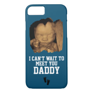 Can't Wait to Meet Daddy Sonogram Baby Photo Blue iPhone 8/7 Case
