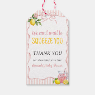 Can't Wait To Squeeze Floral Lemon Baby Shower Gift Tags