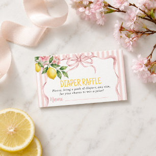 Can't Wait To Squeeze Lemon Baby Shower Diaper Enclosure Card