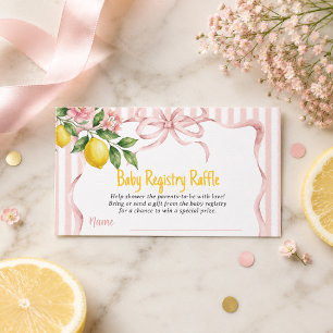 Can't Wait To Squeeze Lemon Baby Shower Registry Enclosure Card