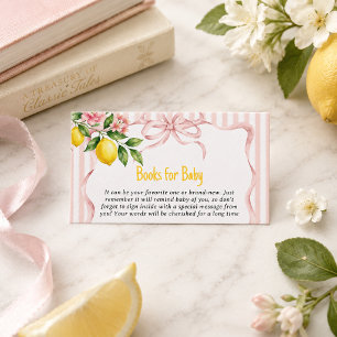Can't Wait To Squeeze Lemon Books For Baby Shower Enclosure Card