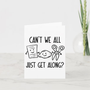 Can't We All Just Get Along Rock Paper Scissors Ga Card