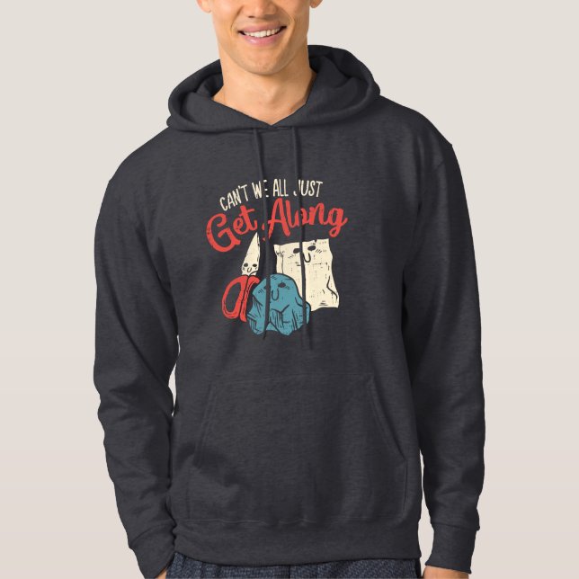 Can't We All Just Get Along Rock Paper Scissors Hoodie (Front)