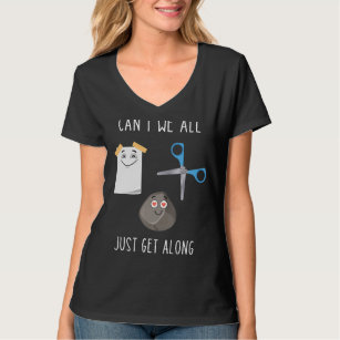 Can't We All Just Get Along Rock Paper Scissors   T-Shirt