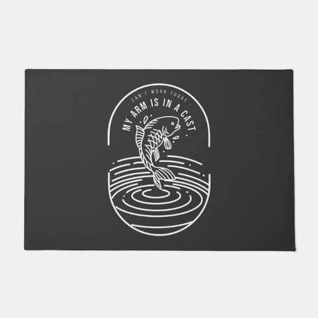 Can't Work Today My Arm Is In A Cast Doormat (Front)