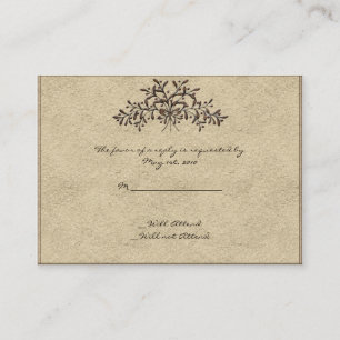 Cantabria Branches with Red Olives on Ecru Business Card