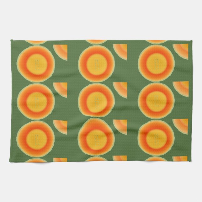 Cantalope Cantaloupe Fruit Kitchen Towel (Horizontal)