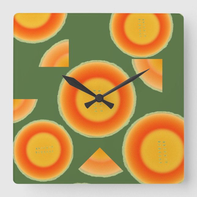 Cantalope Cantaloupe Fruit Wall Clock (Front)